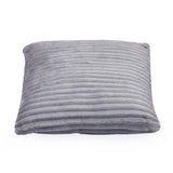 Fluted Flannel Polyester 24" x 24" Filled Cushion (Grey)