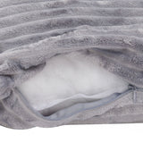Fluted Flannel Polyester 24" x 24" Filled Cushion (Grey)