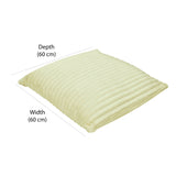 Fluted Flannel Polyester 24" x 24" Filled Cushion (Cream)