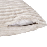 Fluted Flannel Polyester 24" x 24" Filled Cushion (Taupe)