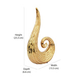 Decorative Scroll Design Ceramic Showpiece (Gold)
