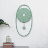 Nilkamal Oval Round Analog Pendulam Wall Clock Mint Blue