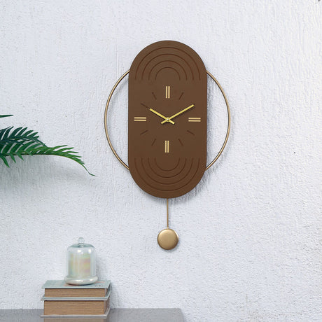 Nilkamal Arch Analog Pendulum Wall Clock (Brown)