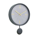 Round Analog Pendulam Wall Clock (Grey)