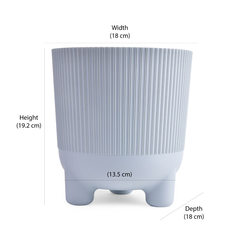 Fluting Design Decorative Polypropylene Planter (Grey)