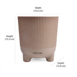 Fluted Design Polypropylene Mini Planter- Latte