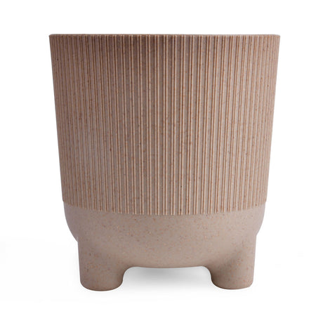 Fluted Design Polypropylene Mini Planter- Latte