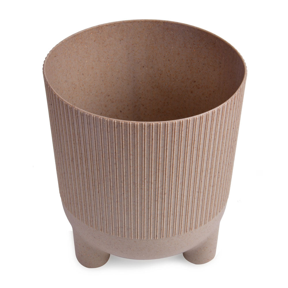 Fluted Design Polypropylene Mini Planter- Latte