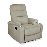 Parlor Massage Chair with Manual Recliner (Beige)