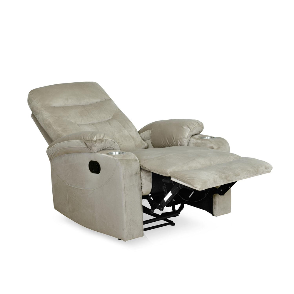 Parlor Massage Chair with Manual Recliner- Beige