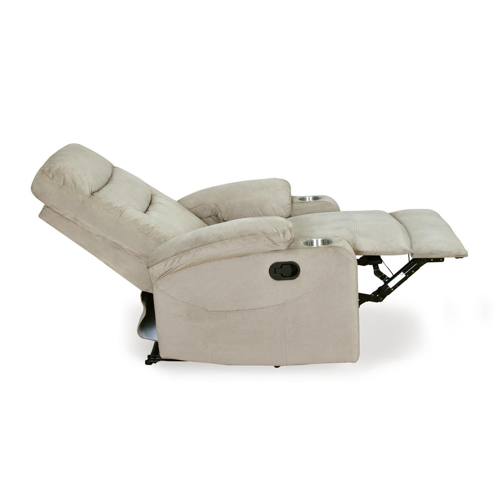 Parlor Massage Chair with Manual Recliner- Beige