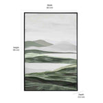 Mountains and Water Decorative Wall Painting (Grey & Green)
