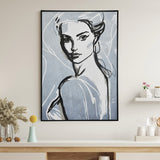 Nilkamal Lady Face Decorative Wall Painting Blue
