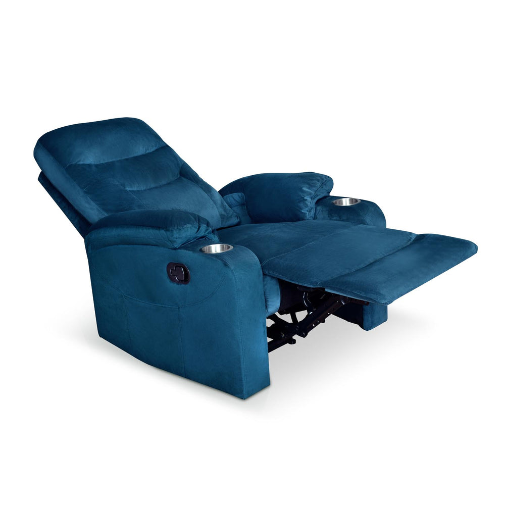 Parlor Massage Chair with Manual Recliner (Blue)