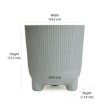 Fluted Design Polypropylene Mini Planter- Grey