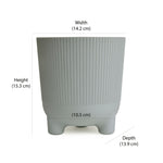 Fluted Design Polypropylene Mini Planter- Grey