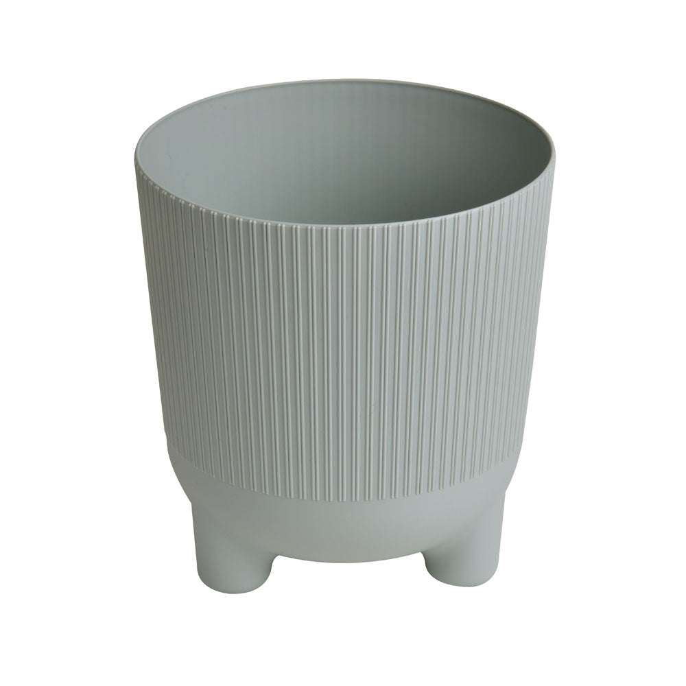 Fluted Design Polypropylene Mini Planter- Grey