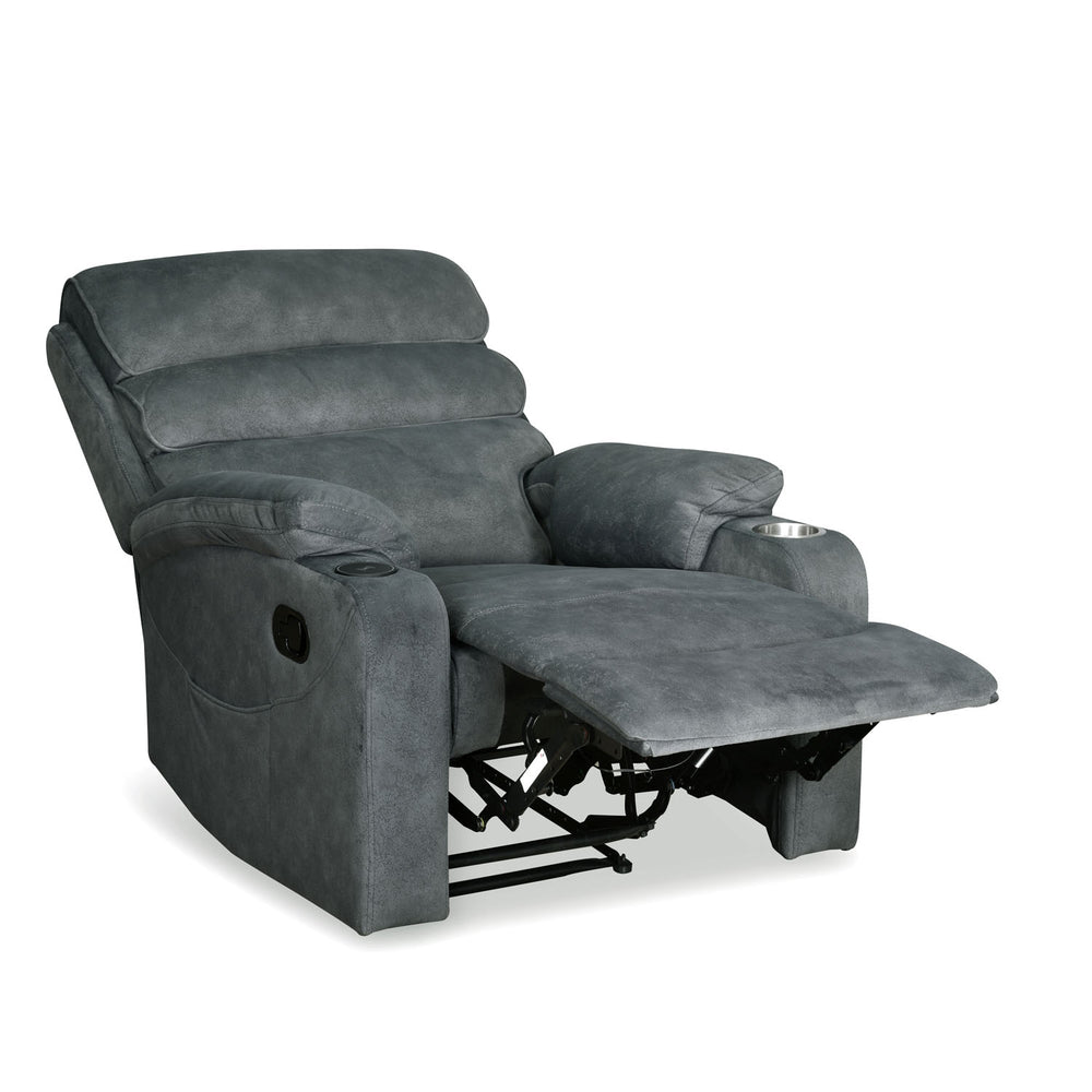 Ease Massage Chair with Manual Recliner and Wireless Charging- Blue