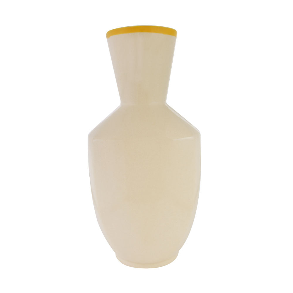 Decorative Girl Face Long Neck Ceramic Vase (Multicolor)