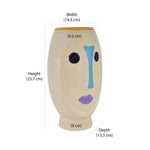 Decorative Girl Face Ceramic Candle Holder (Multicolor)