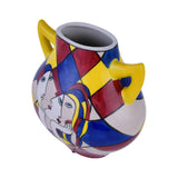 Decorative Dual Handle Hand Painted Ceramic Vase (Multicolor)