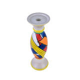Decorative Hand Painted Ceramic Candle Holder (Large, Multicolor)
