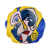 Decorative Round Wavy Hand Painted Ceramic Vase (Multicolor)