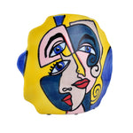 Decorative Round Wavy Hand Painted Ceramic Vase (Multicolor)