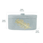 Leaf Design Polyresin Storage Box Organiser (Grey)