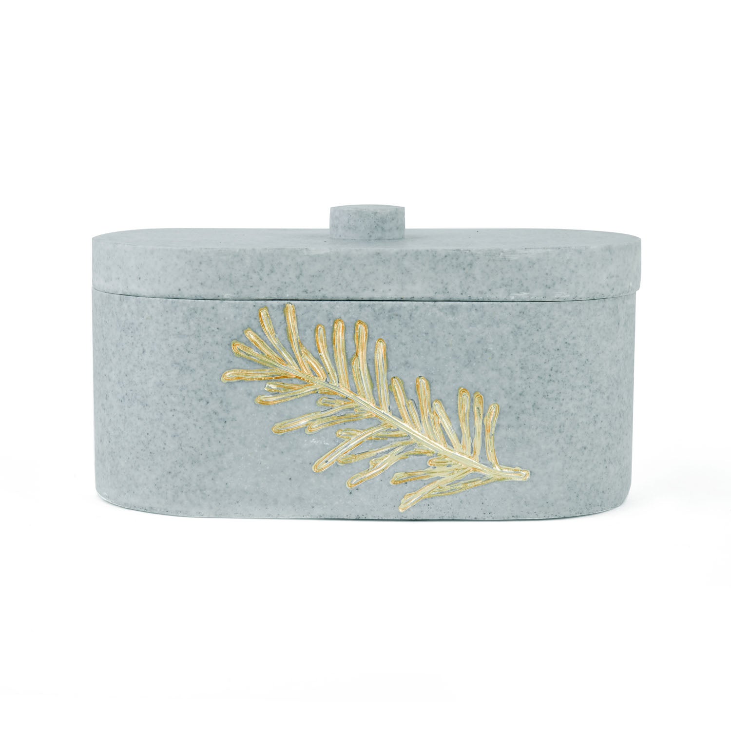 Leaf Design Polyresin Storage Box Organiser (Grey)