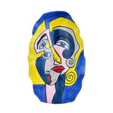 Decorative Wavy Oval Hand Painted Ceramic Vase (Multicolor)