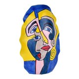 Decorative Wavy Oval Hand Painted Ceramic Vase (Multicolor)