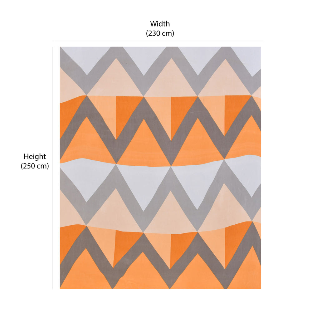 Ammara 90 GSM Polyester Double Bedsheet with 2 Pillow Cover- Blue and Mustard