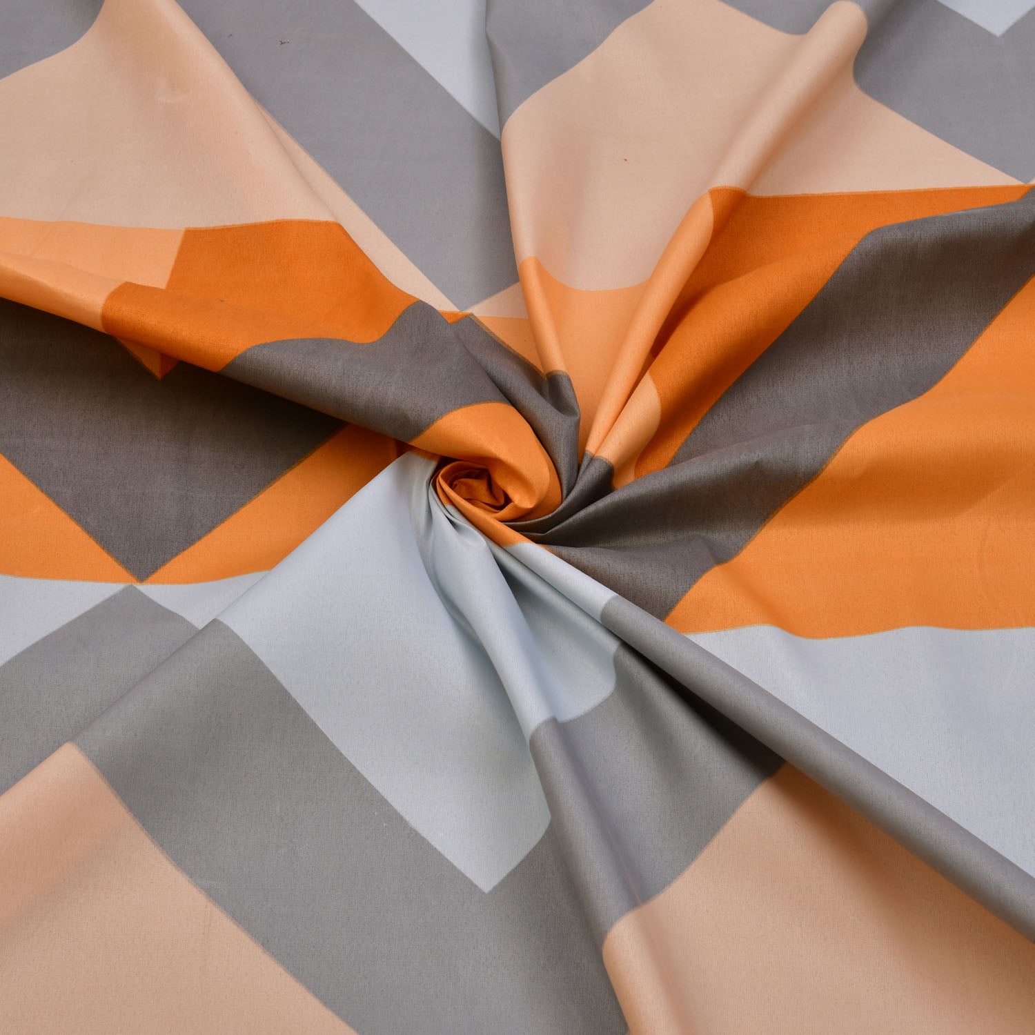 Ammara 90 GSM Polyester Double Bedsheet with 2 Pillow Cover- Blue and Mustard