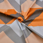 Ammara 90 GSM Polyester Double Bedsheet with 2 Pillow Cover- Blue and Mustard