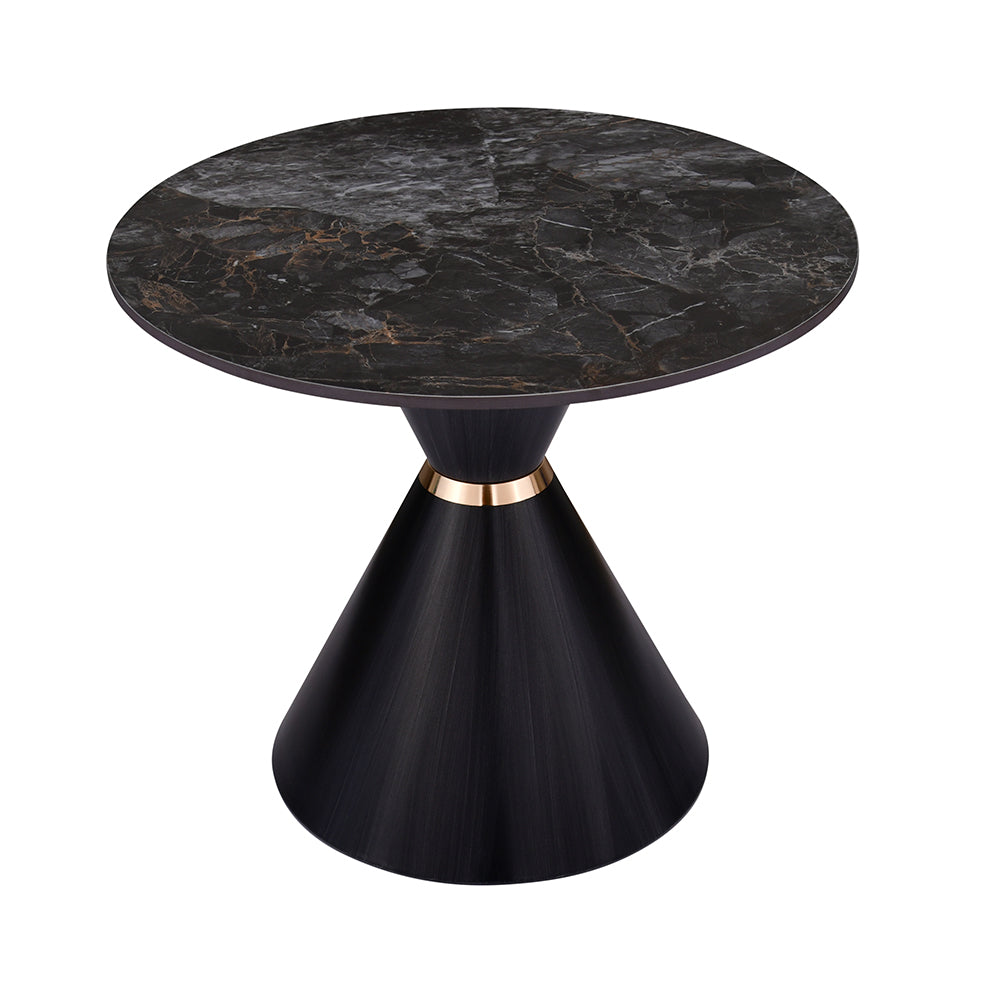 Gemma Ceramic Top Center & Side Table Set (Black)
