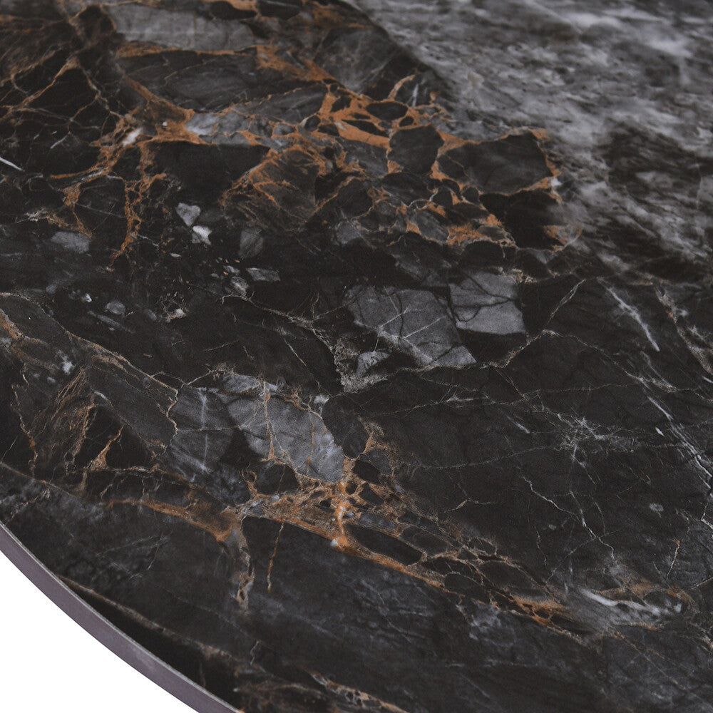 Gemma Ceramic Top Center & Side Table Set (Black)