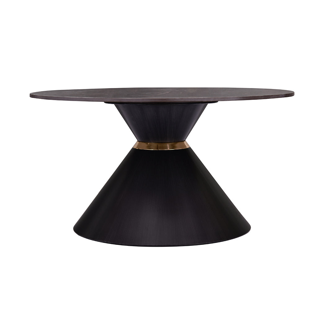 Gemma Ceramic Top Center & Side Table Set (Black)
