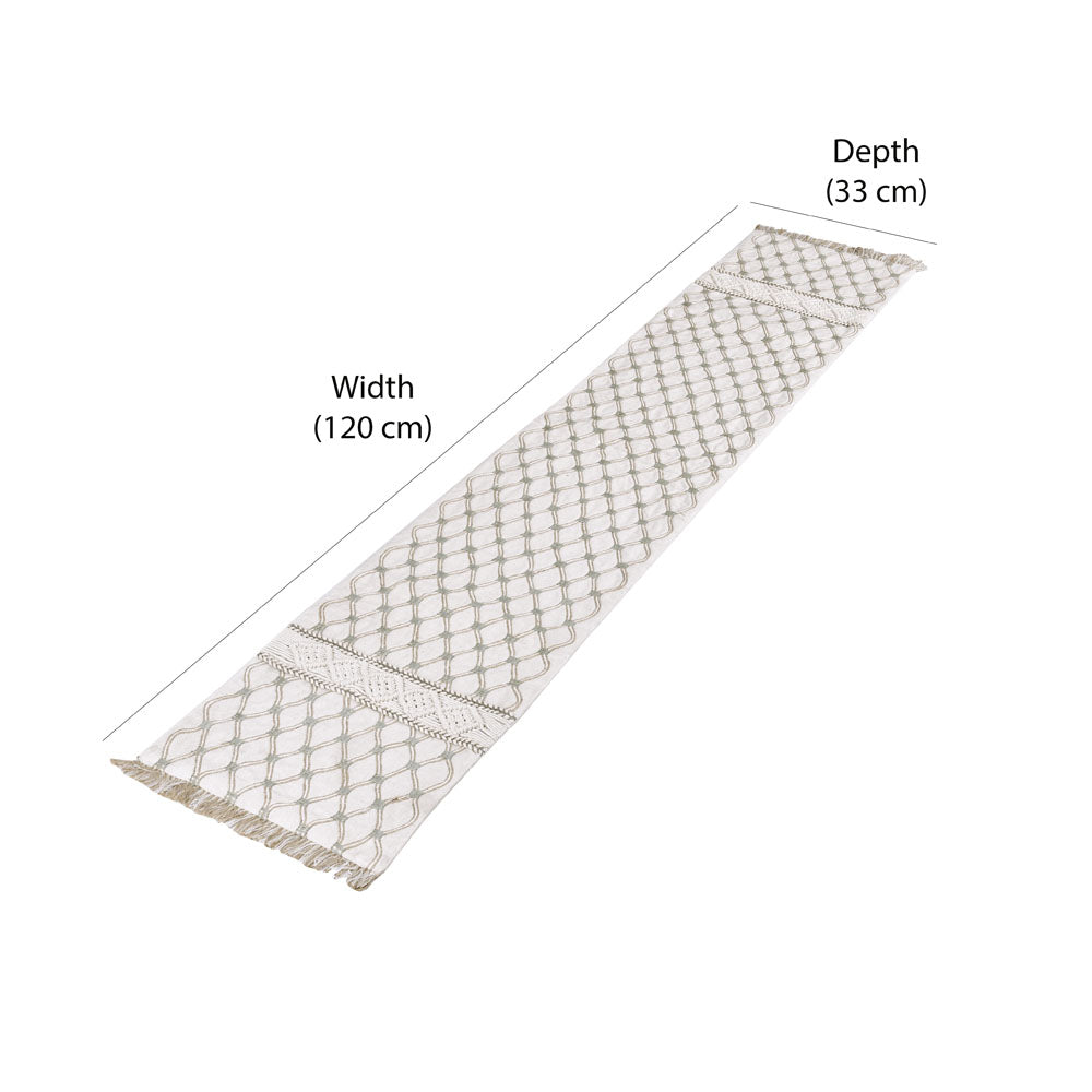 Decorative Abstract Cotton Table Runner (120 x 33 cm, Multicolor)