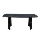 Kelby 6 Seater Sintered Stone Top Dining Table (Black)