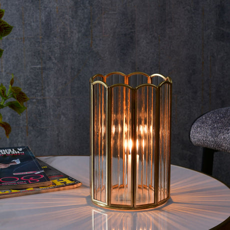 Nilkamal Round Arches Metal Glass Candle - 02