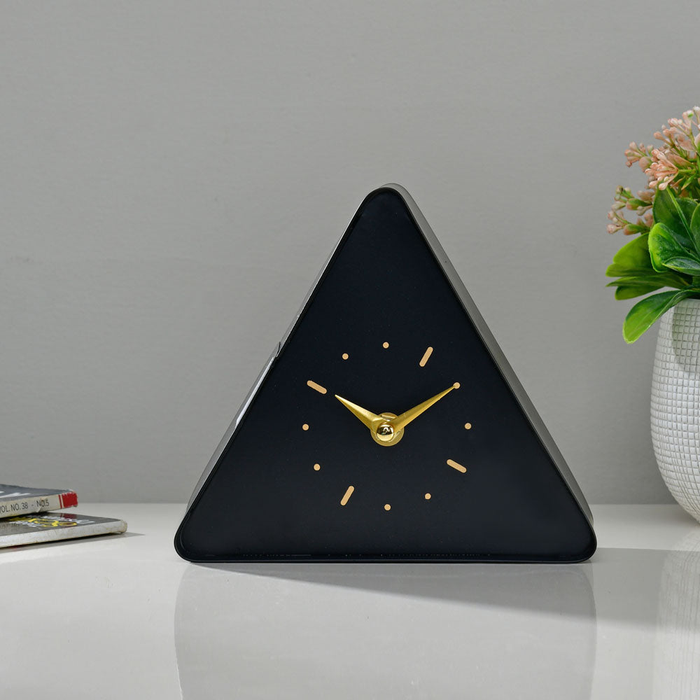 Buy Triangle Shape Metal Table Clock (Black) Online in India | Nilkamal ...