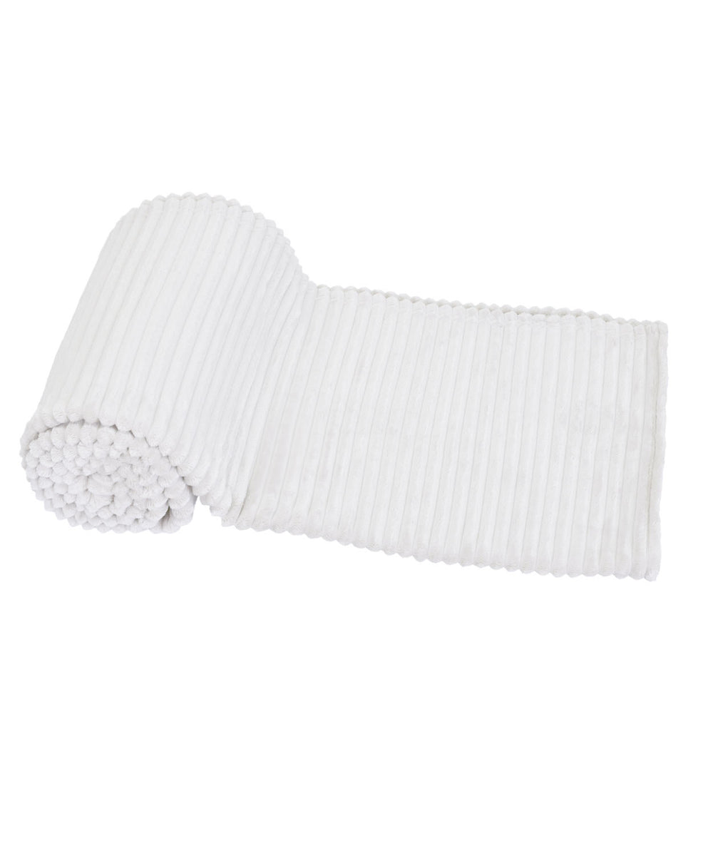Fluted Flannel Polyester Double Blanket (Taupe)