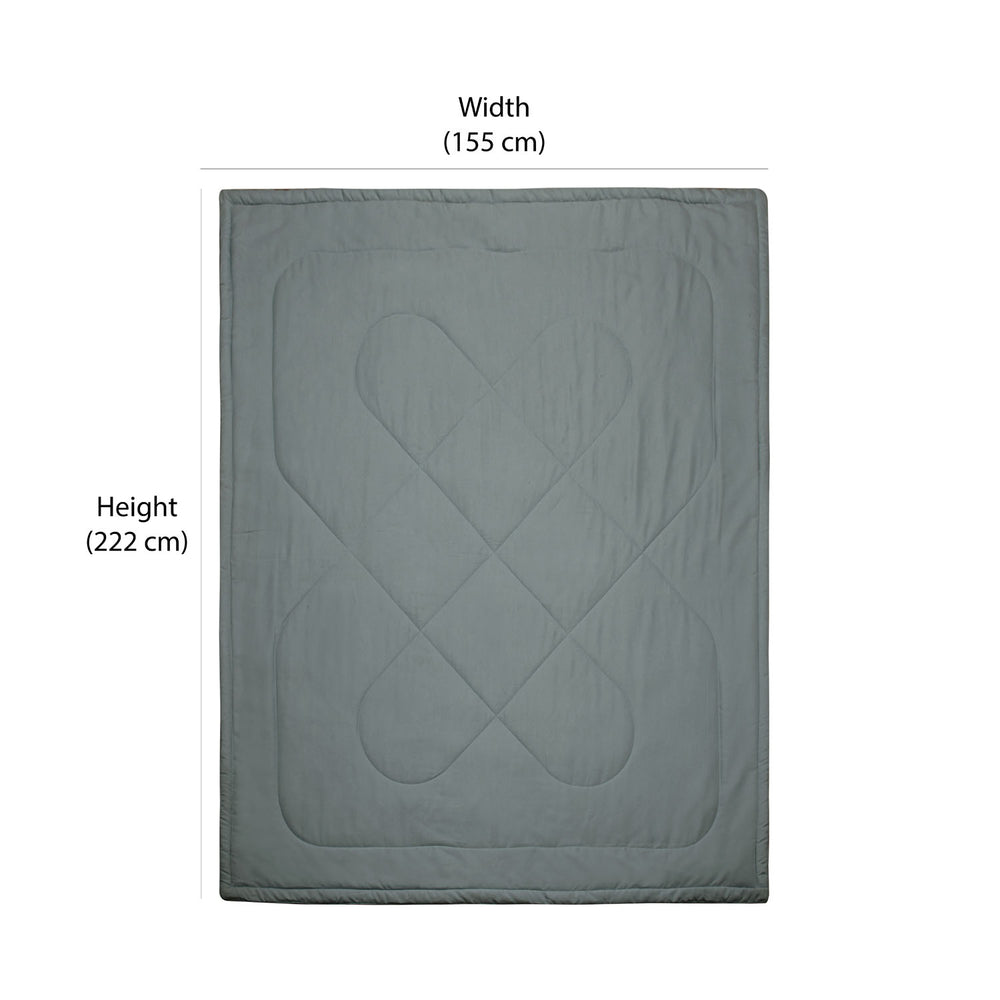 Polyester Reversible Single Bed Comforter (Grey)