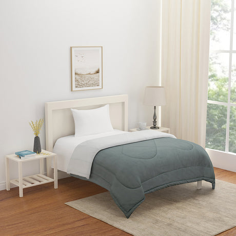 Nilkamal Polyester Reversible Single Bed Comforter Grey
