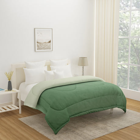 Nilkamal Polyester Reversible Double Bed Comforter Olive