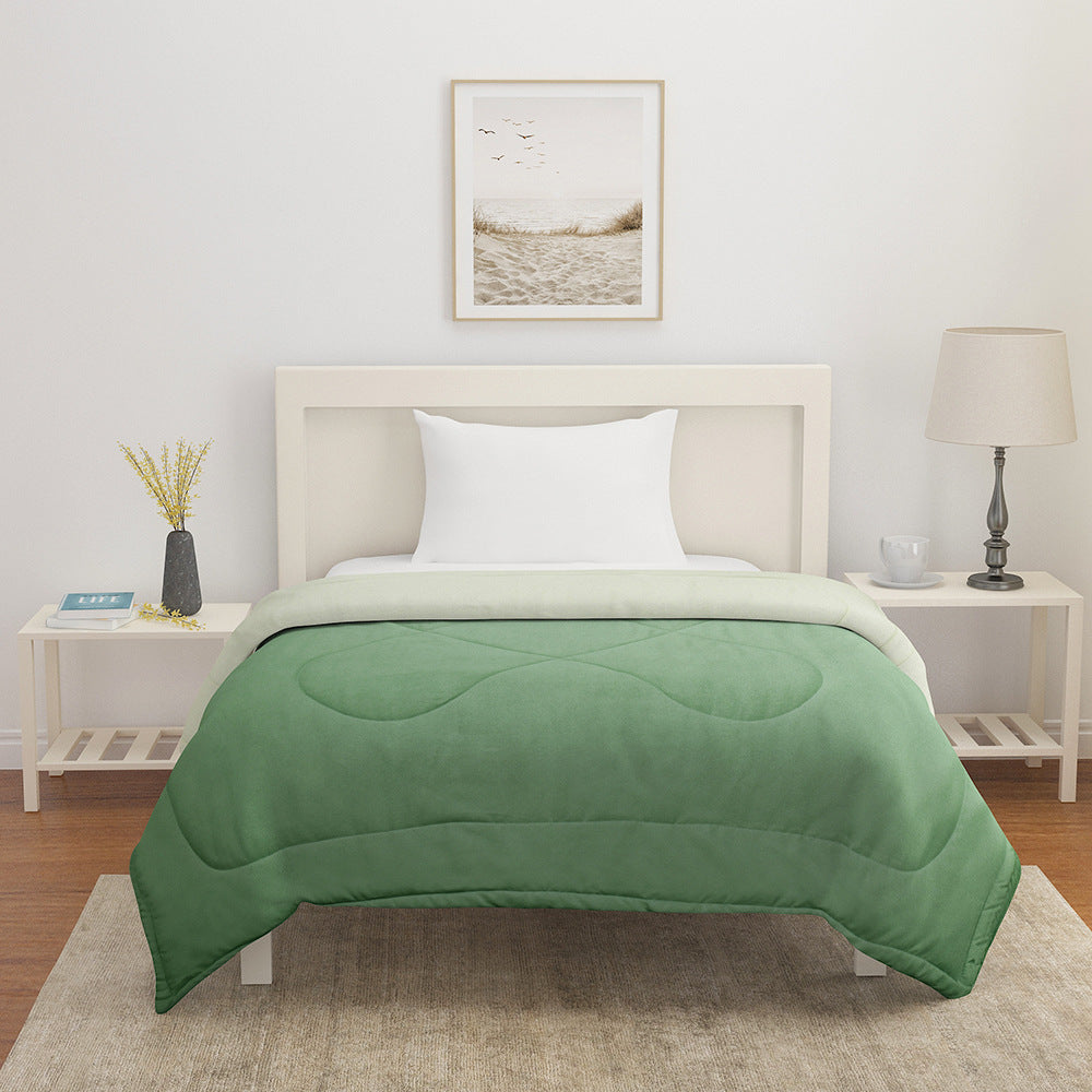 Polyester Reversible Single Bed Comforter (Olive)