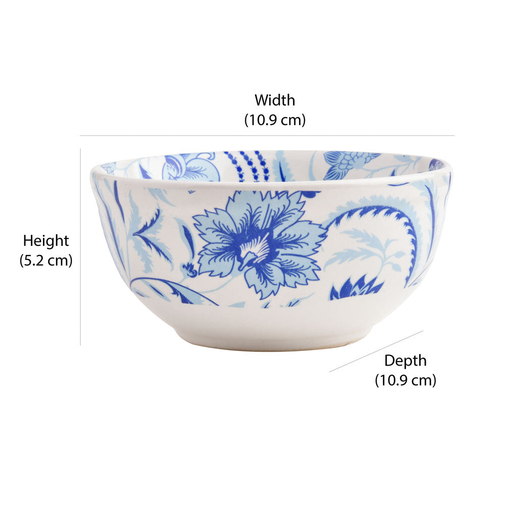 Floral 250 ml Stoneware Serving Bowl- Blue