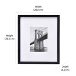 Single MDF Wall Mounted Photo Frame- Black, 5 x 7 Inch