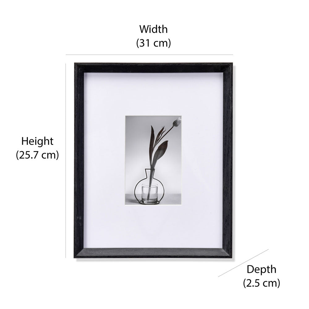 Single MDF Wall Mounted Photo Frame- Black, 4 x 6 Inch